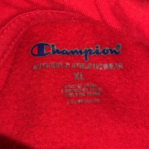 Red Youth Xl Champion Hoodie. - Picture 2 of 2